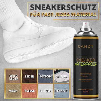 Geeignete Materialien: Wildleder, Leder, Nylon, Nubuk, Mesh, Fleece, Leinen und Flyknit