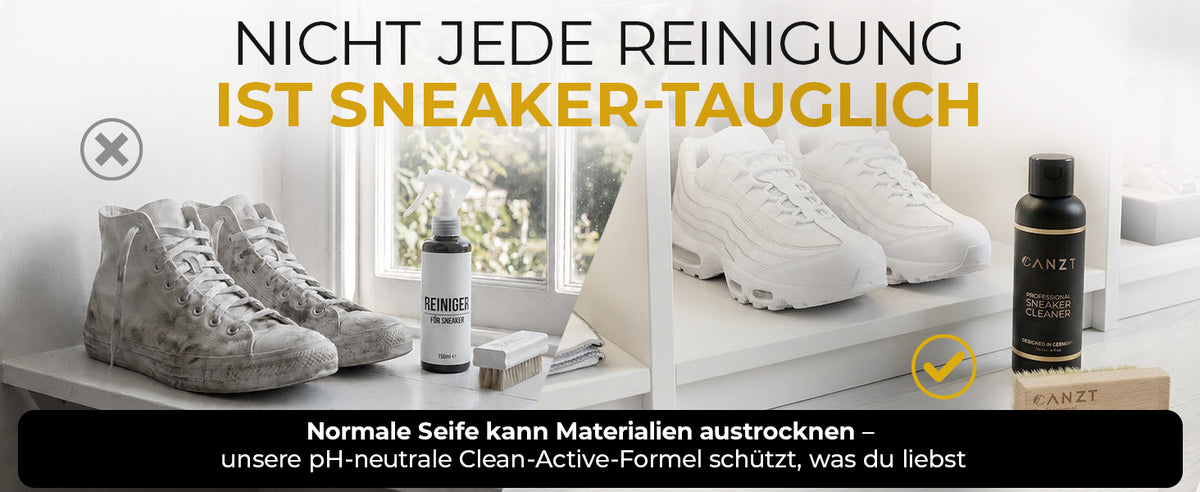 Nicht jede Reinigung ist sneakertauglich – normale Seife kann Materialien austrocknen