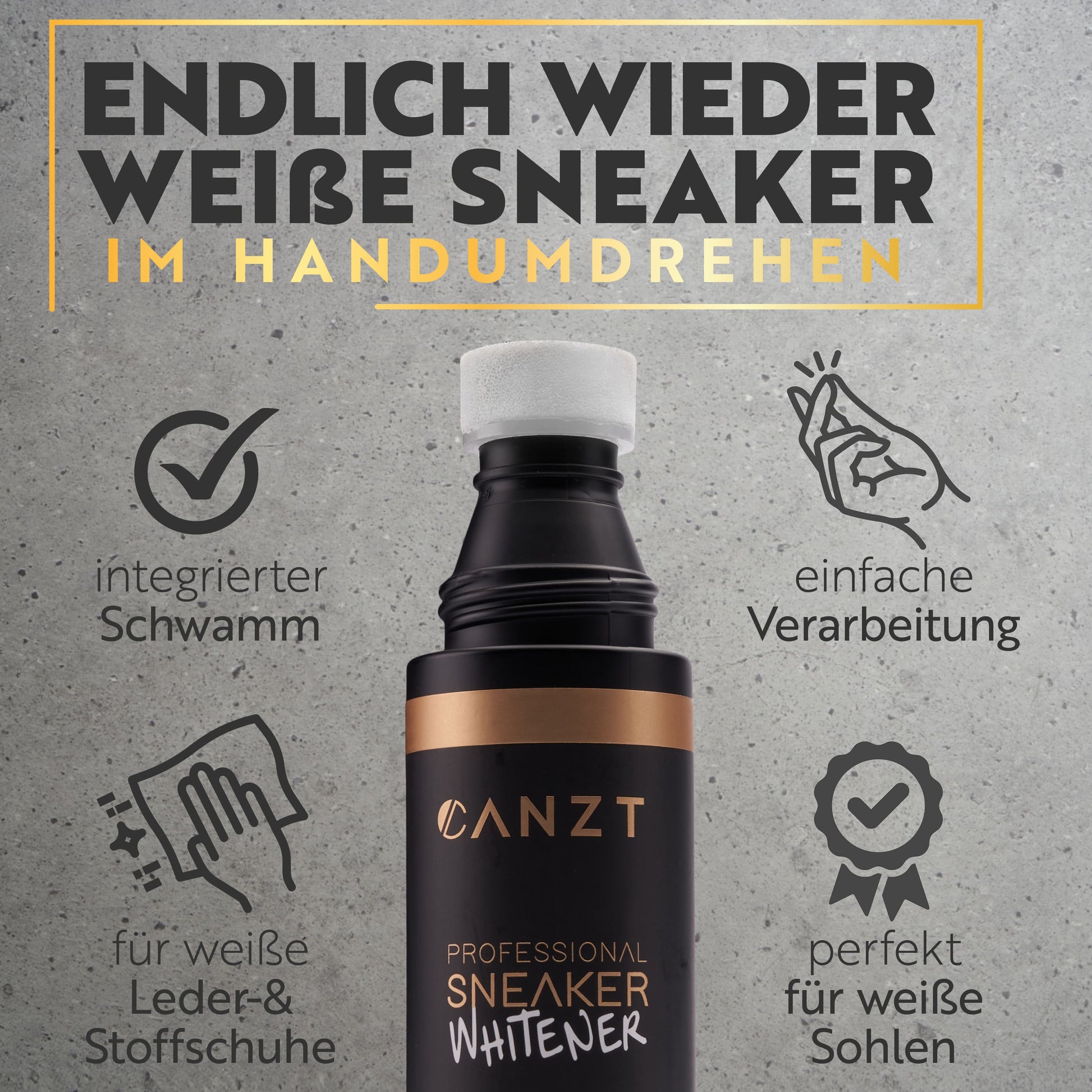 Sneaker Whitener mit integriertem Schwamm für weiße Leder- und Stoffschuhe