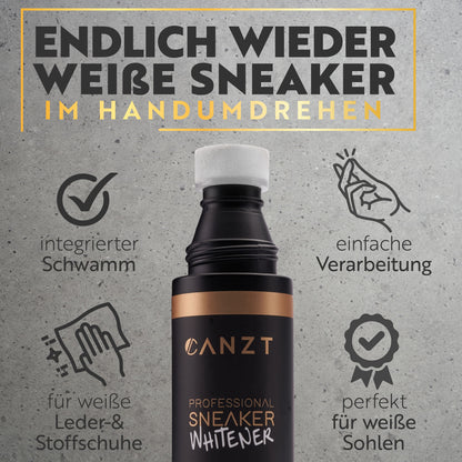 Sneaker Whitener mit integriertem Schwamm für weiße Leder- und Stoffschuhe
