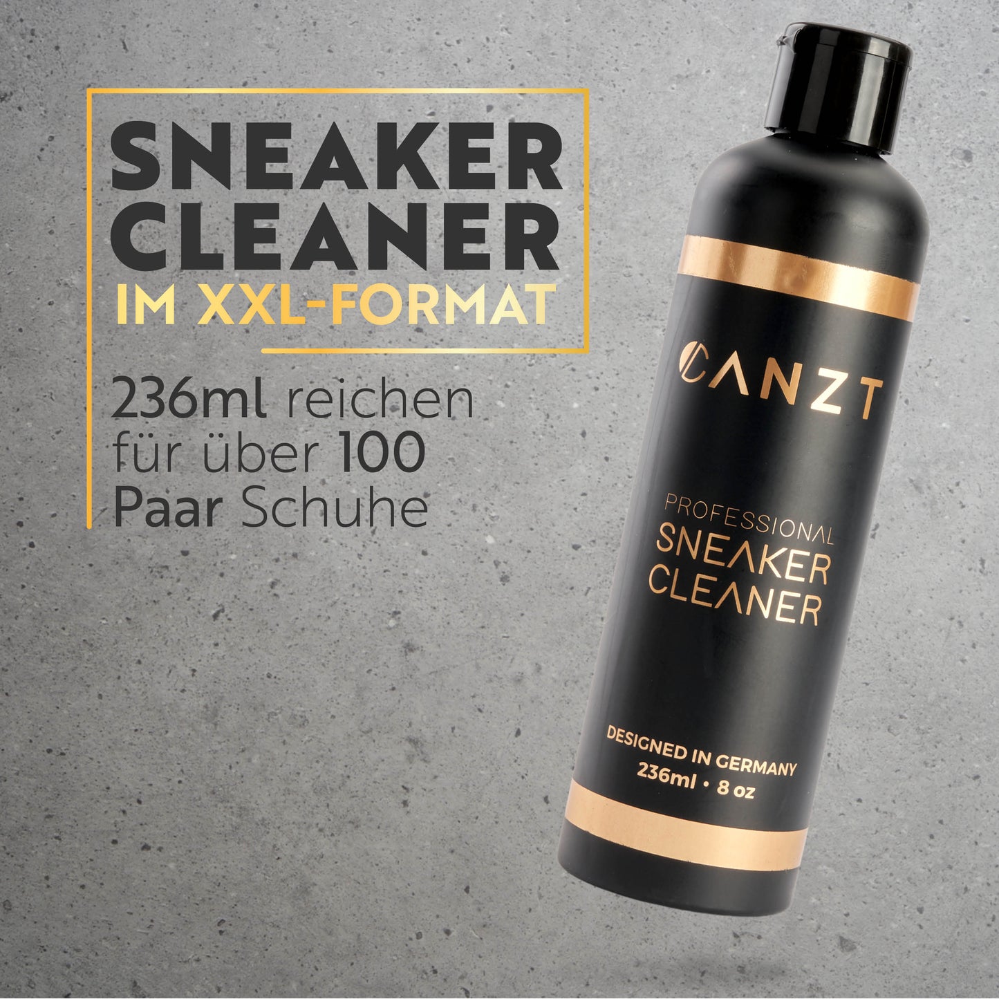 Sneaker Cleaner im XXL-Format: 236 ml reichen für über 100 Paar Schuhe