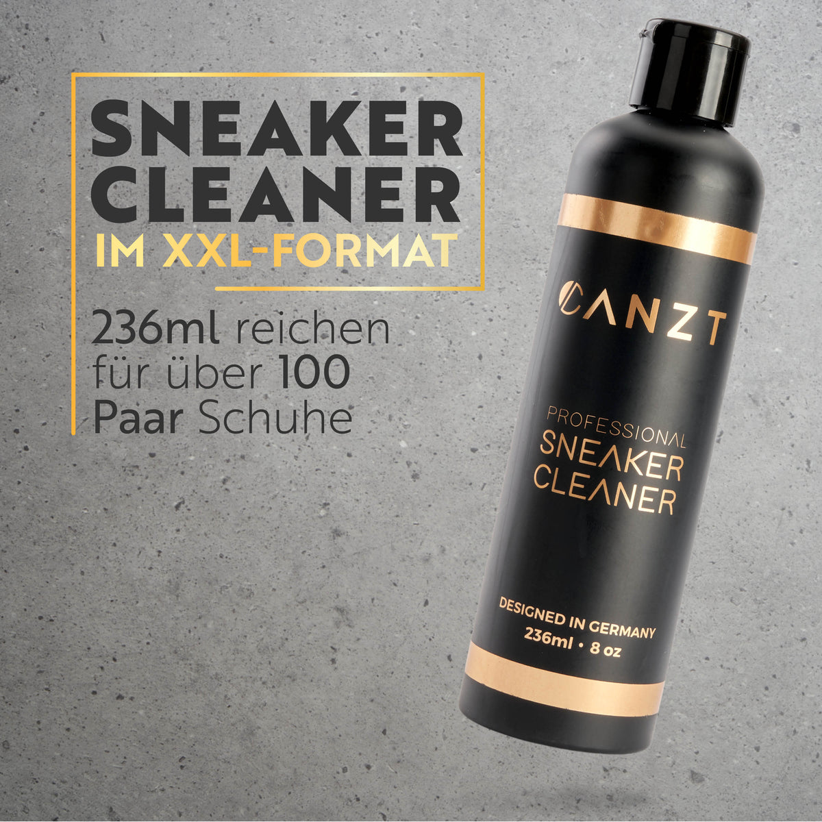 Sneaker Cleaner im XXL-Format: 236 ml reichen für über 100 Paar Schuhe