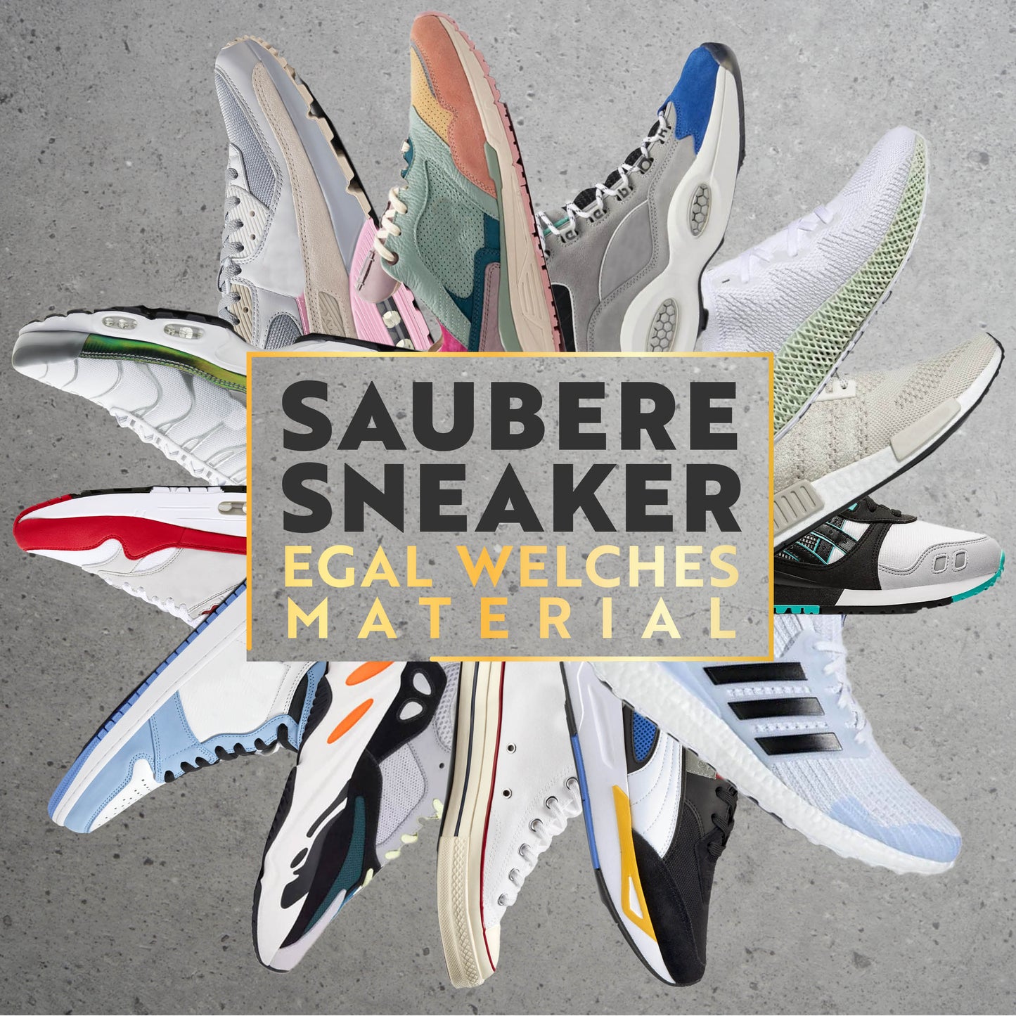 Verschiedene Sneaker-Modelle: der Cleaner eignet sich für jedes Material